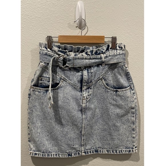 H&M Denim Mini Skirt With Belt - Picture 1 of 4